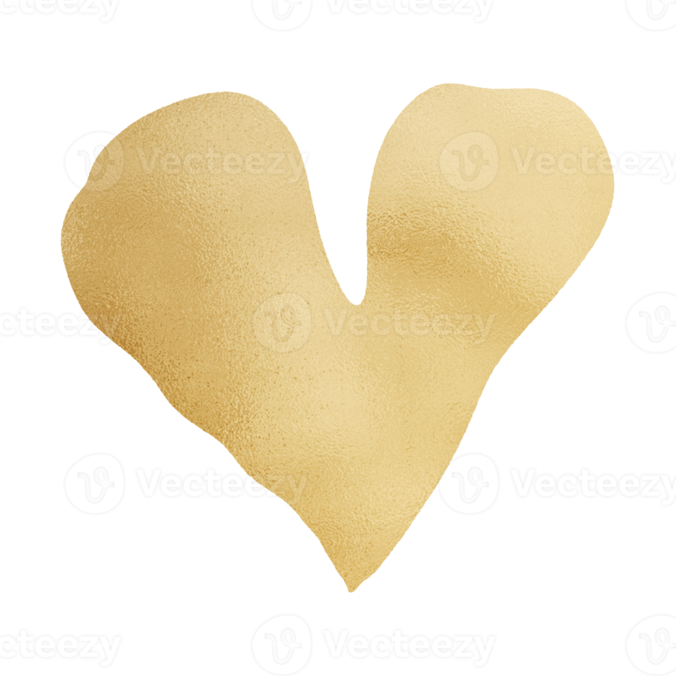 Gold Shiny Heart png
