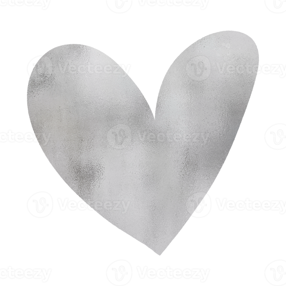 Silver Metallic Heart png