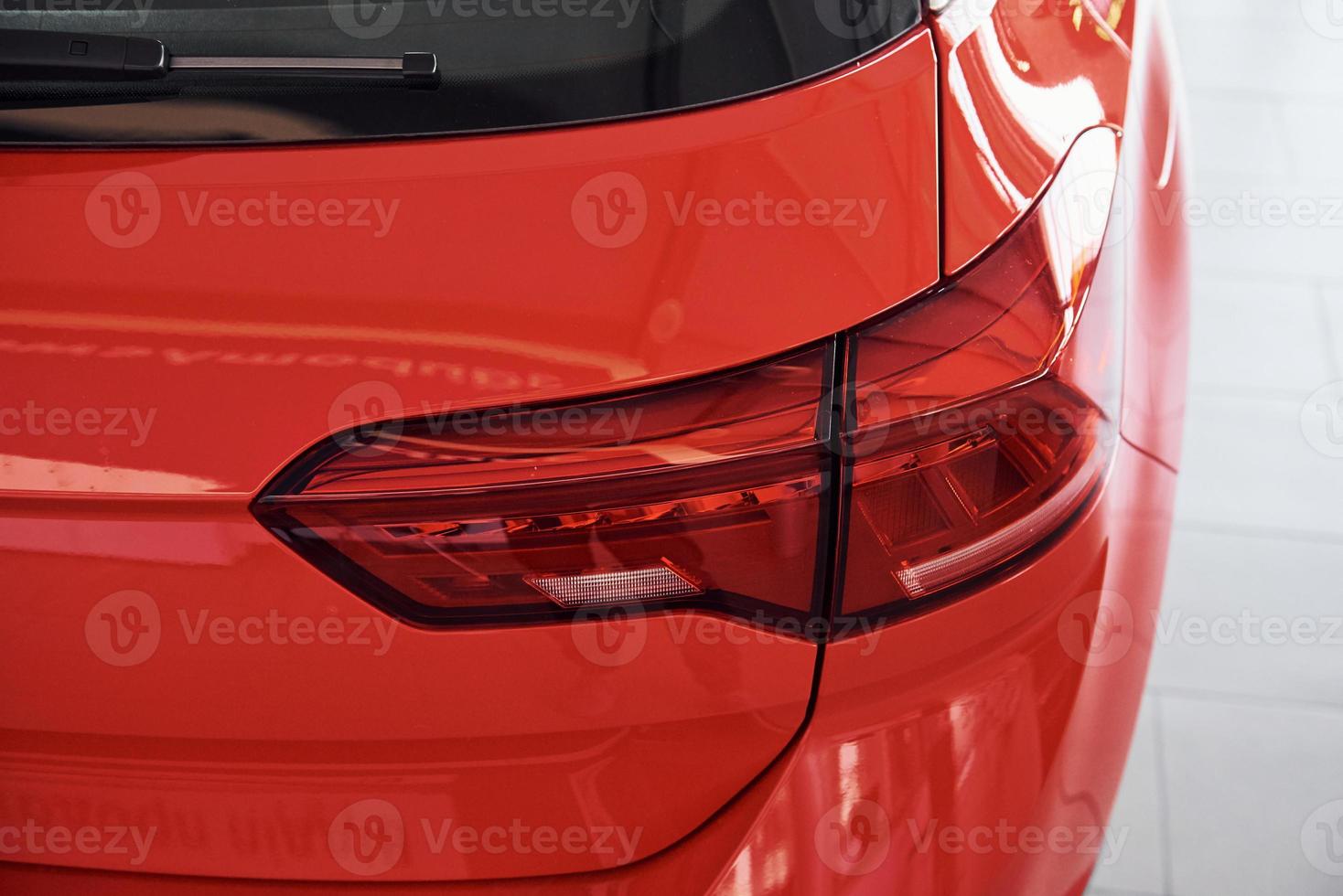 Particle close up view of modern brand new automobile photo