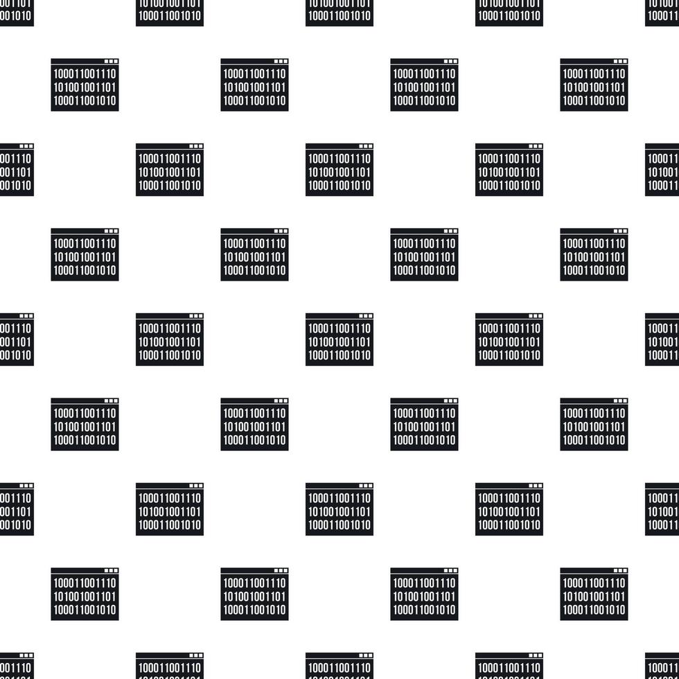 Binary code on screen pattern, simple style vector