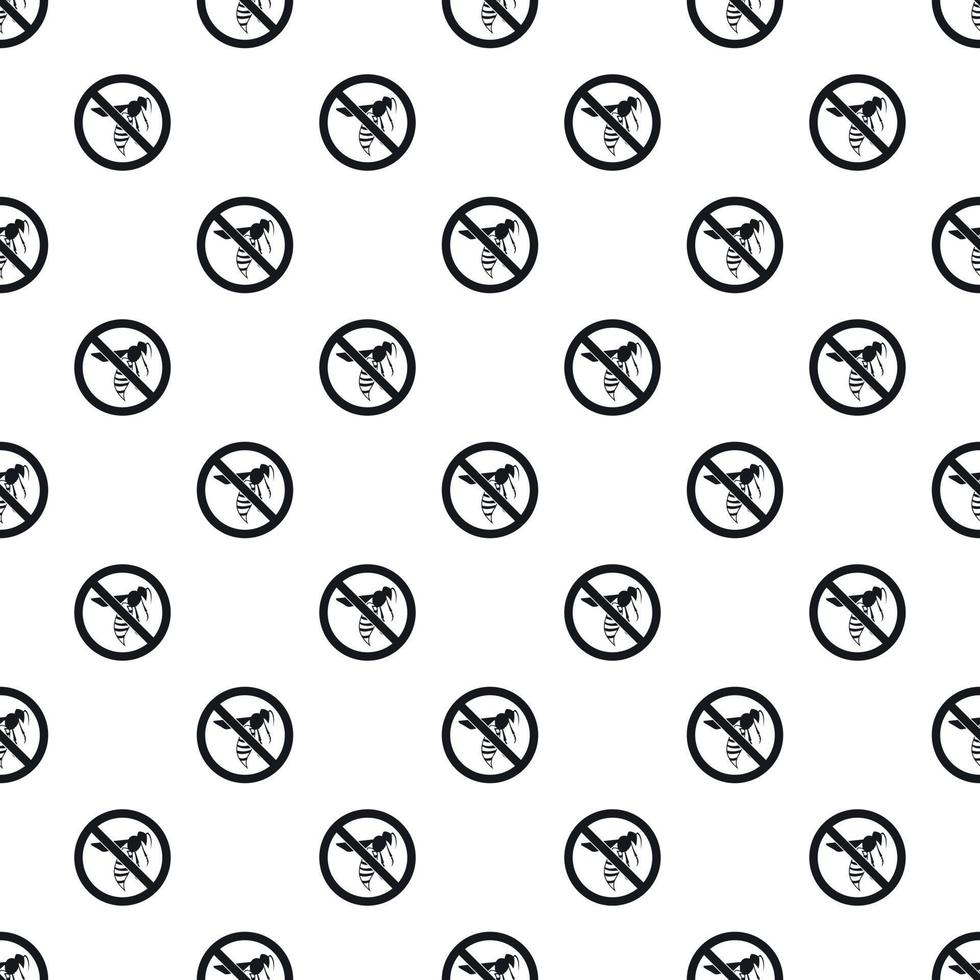 Prohibition sign wasps pattern, simple style vector