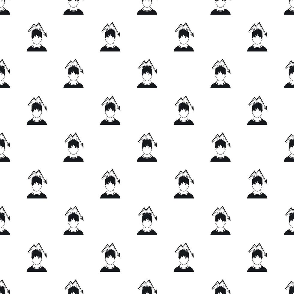 Male avatar and arrow down pattern, simple style vector