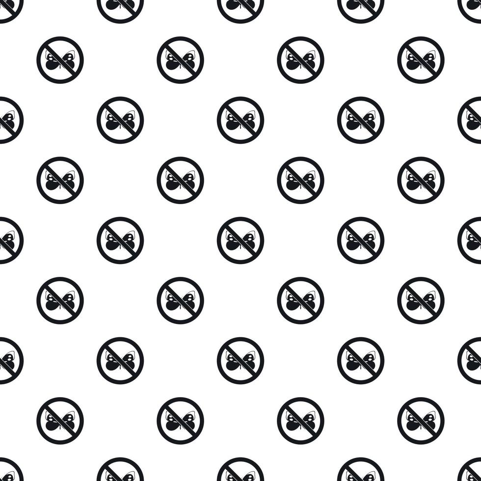 Prohibition sign butterfly pattern, simple style vector