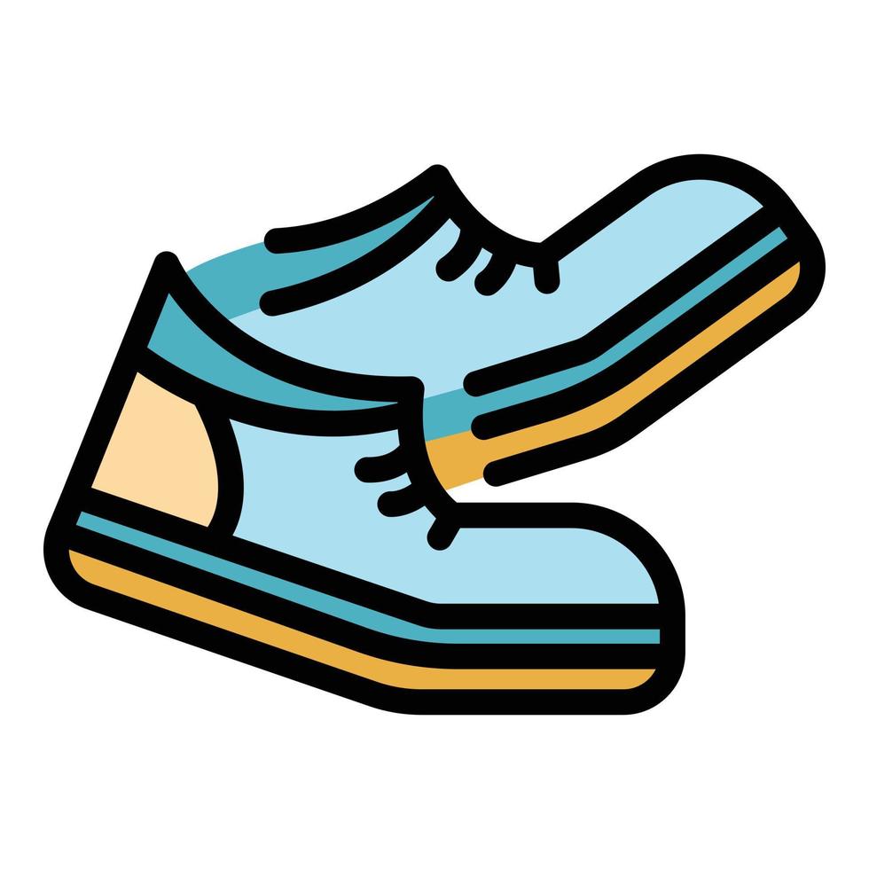 vector de contorno de color de icono de botas para caminar