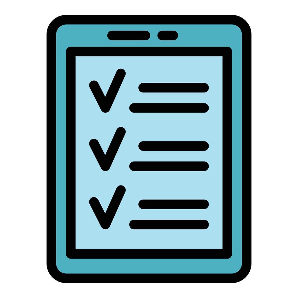 Web exam icon color outline vector