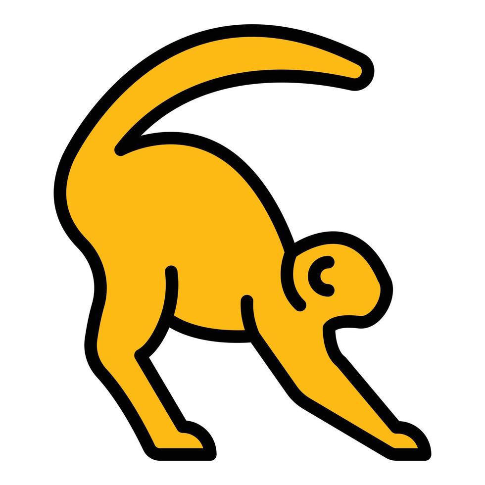 Exotic gibbon icon color outline vector
