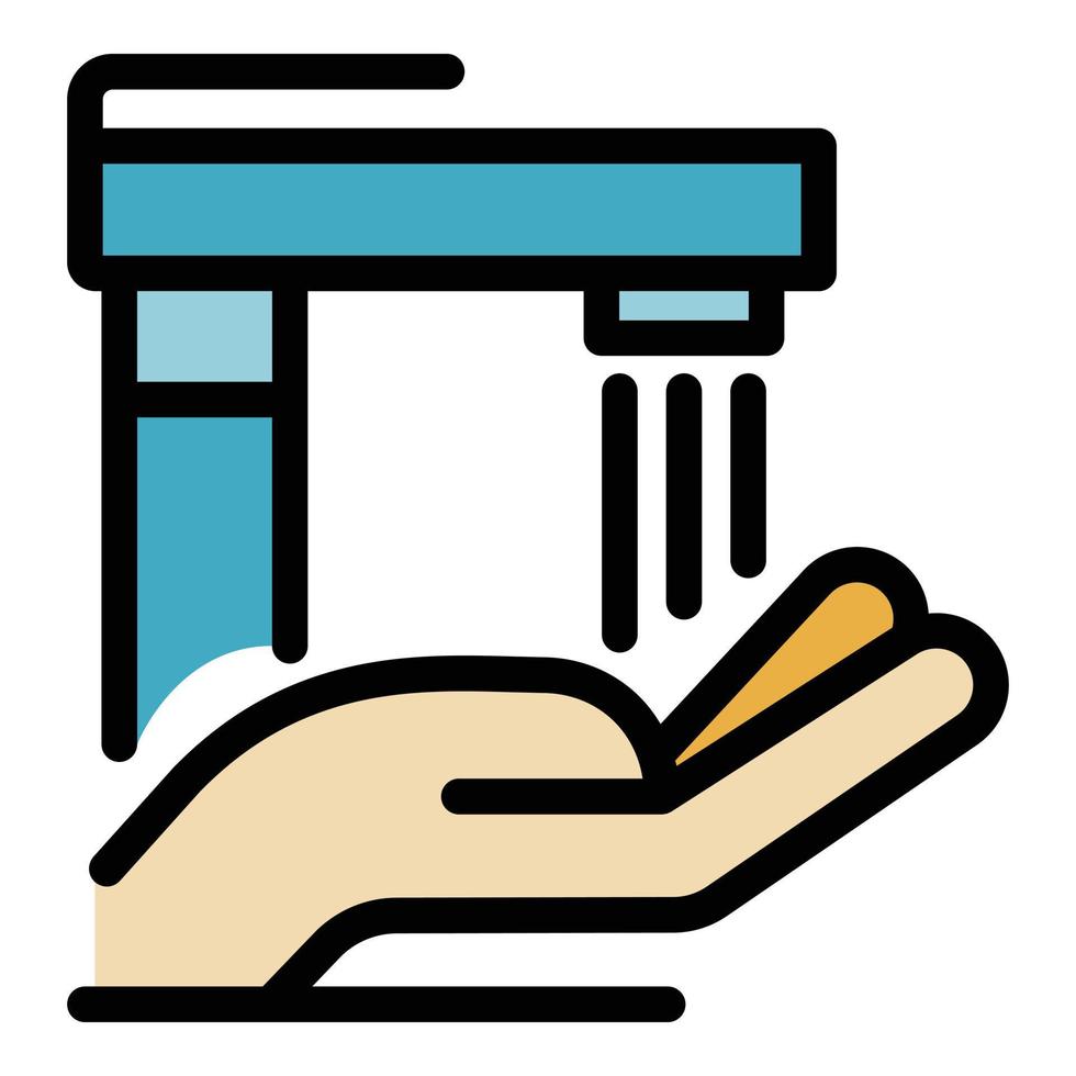 Cleaning hands icon color outline vector