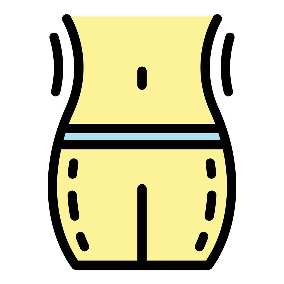 Slim slimming icon color outline vector