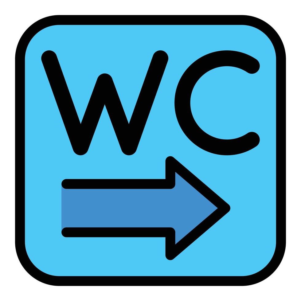 Wc direction icon color outline vector