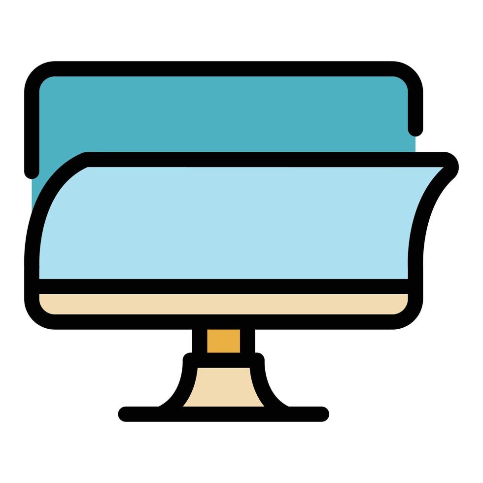 Monitor protective glass icon color outline vector