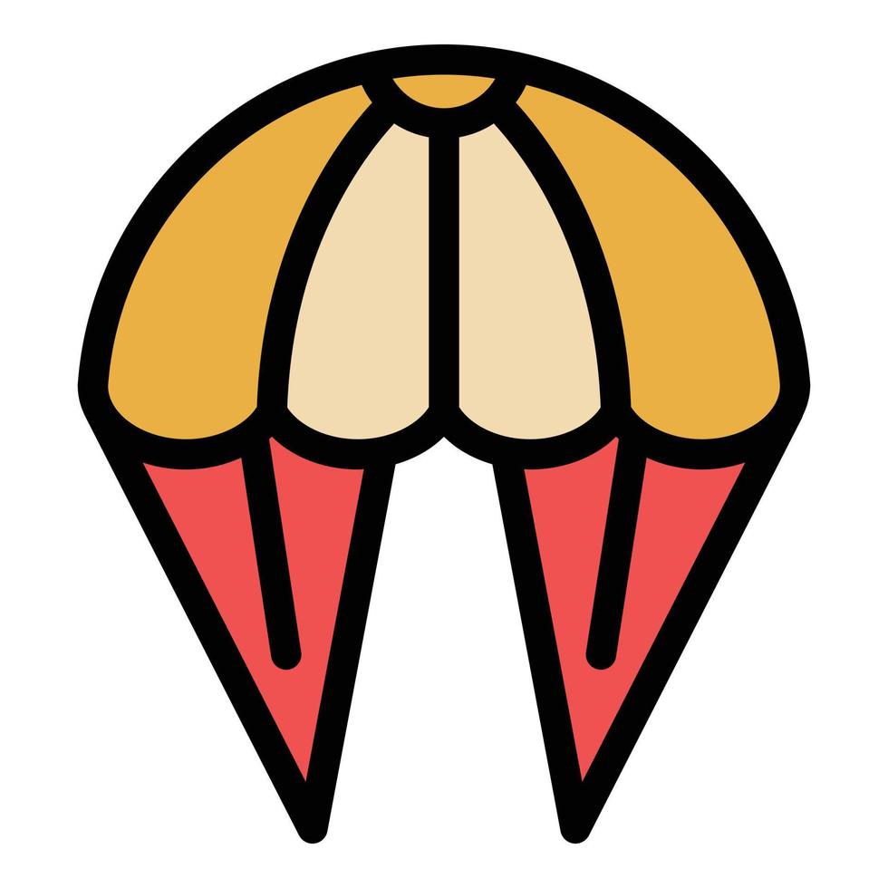 Adventure paragliding icon color outline vector