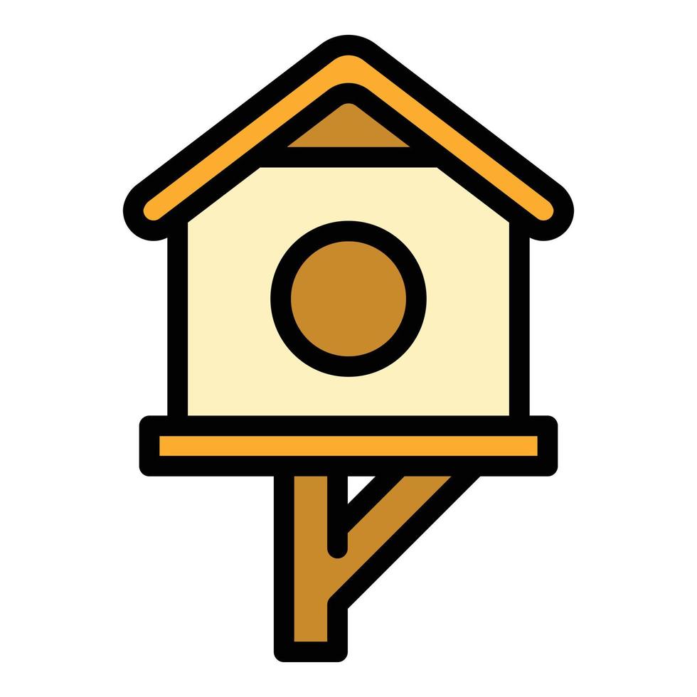 Season bird house icon color outline vector