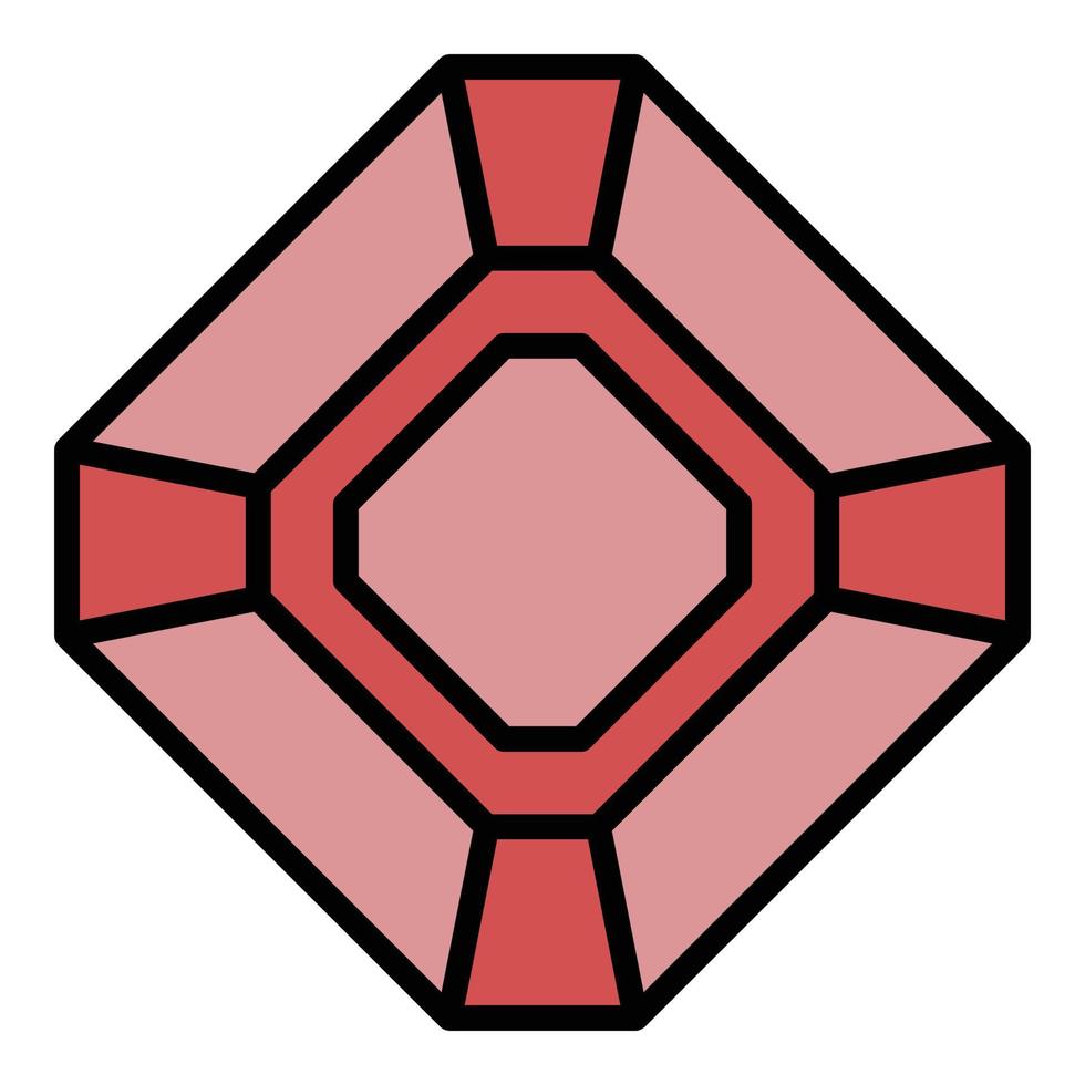 Ruby jewel icon color outline vector
