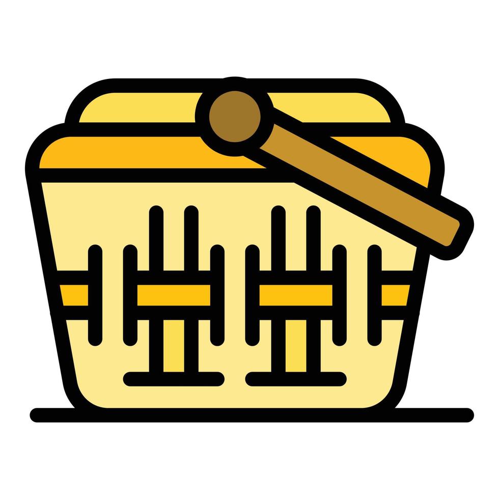 House picnic wicker icon color outline vector