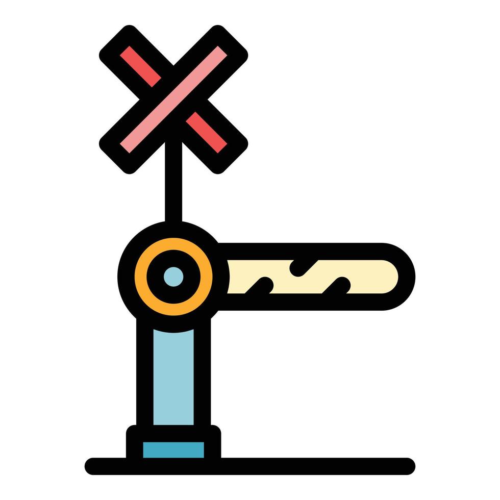 Security railroad barrier icon color outline vector