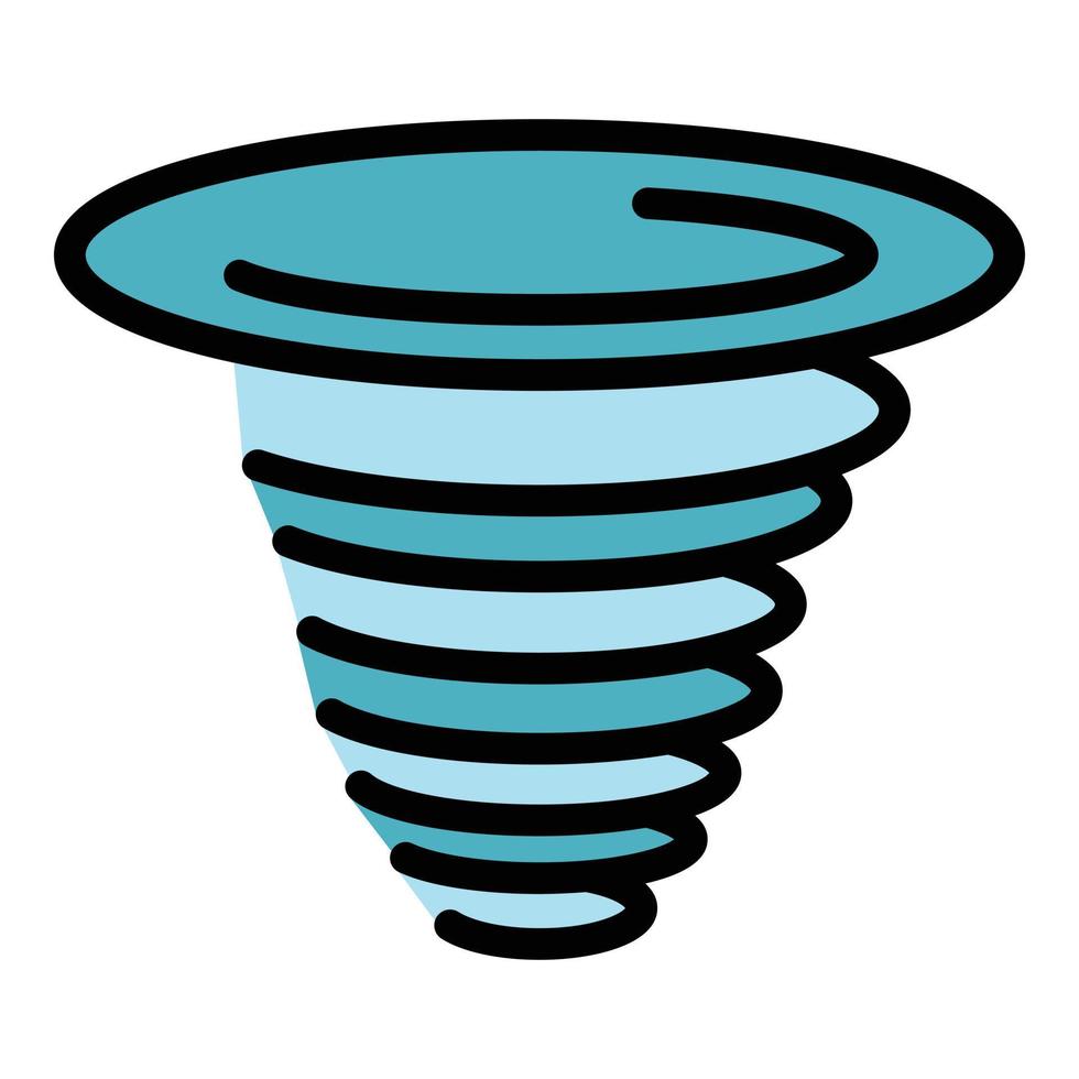 Wind tornado icon color outline vector