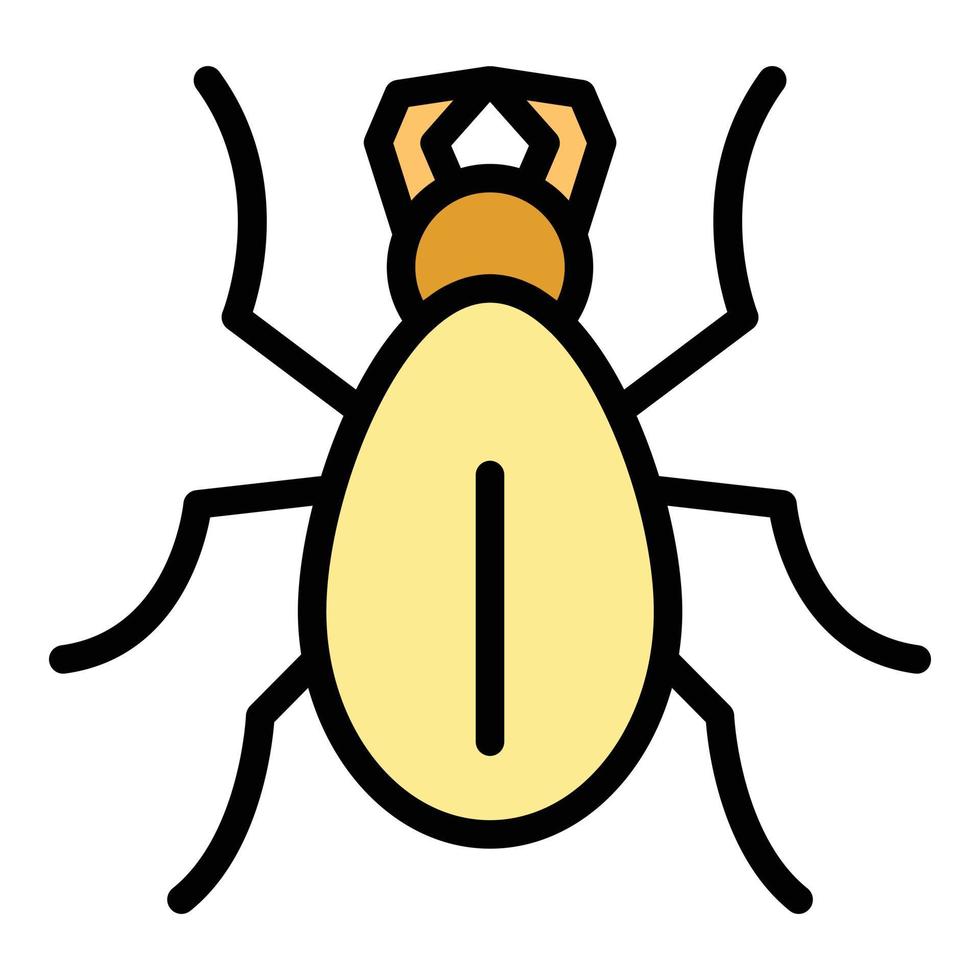 vector de contorno de color de icono de bicho de biología