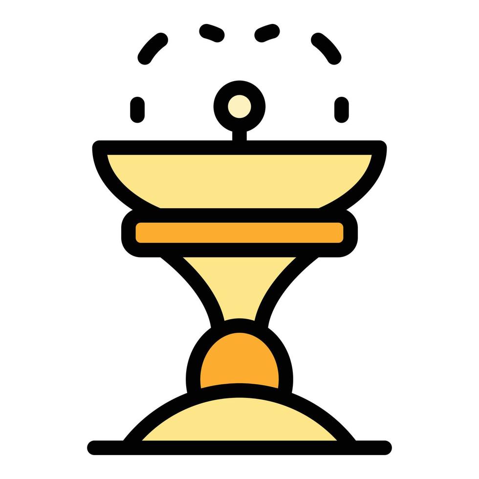 Architecture drink fountain icon color outline vector