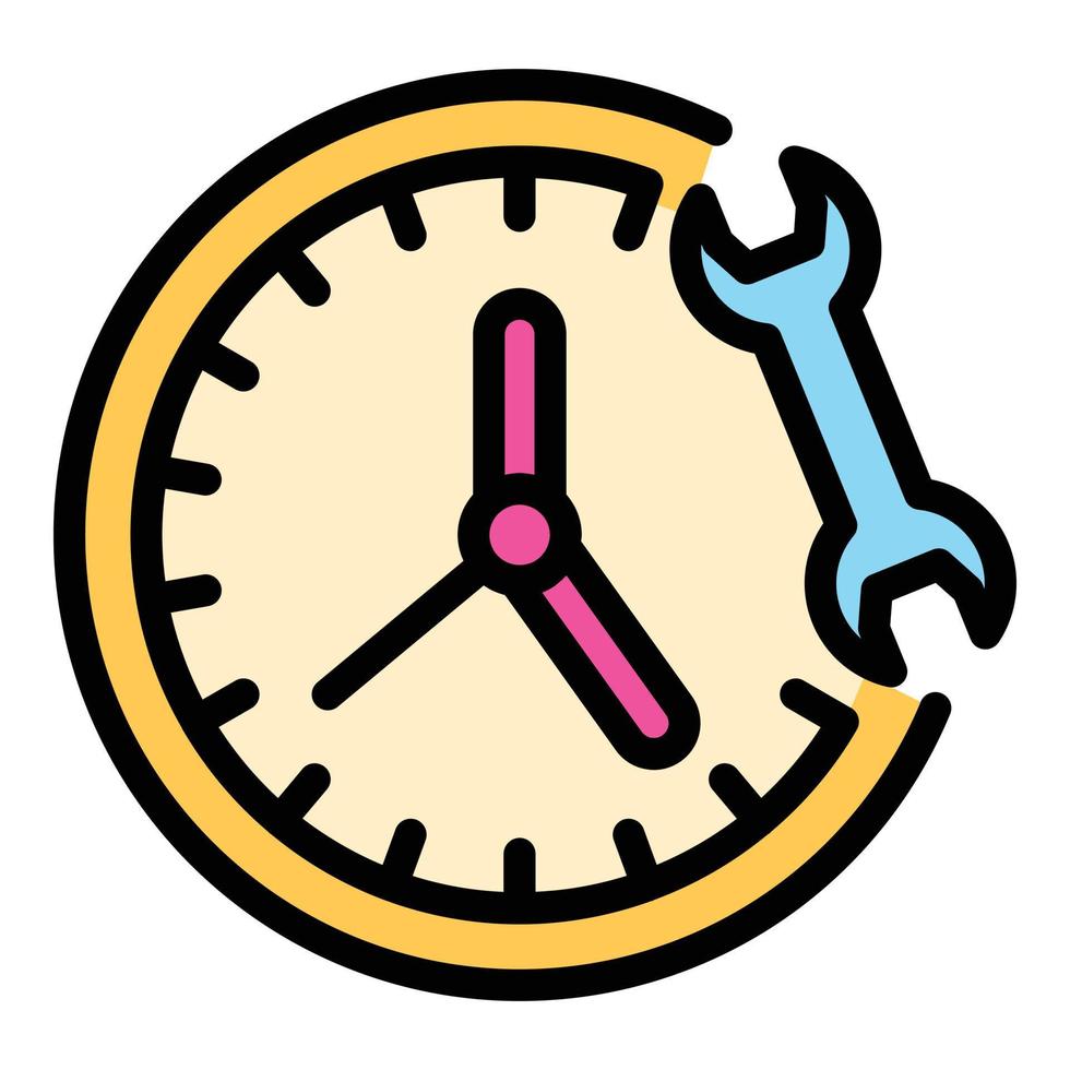 Work time service center icon color outline vector