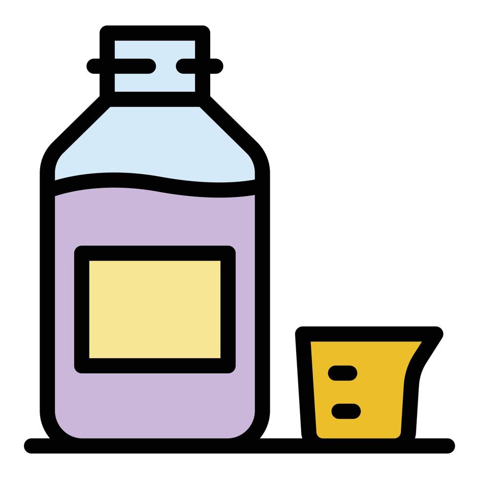 Dose syrup bottle icon color outline vector