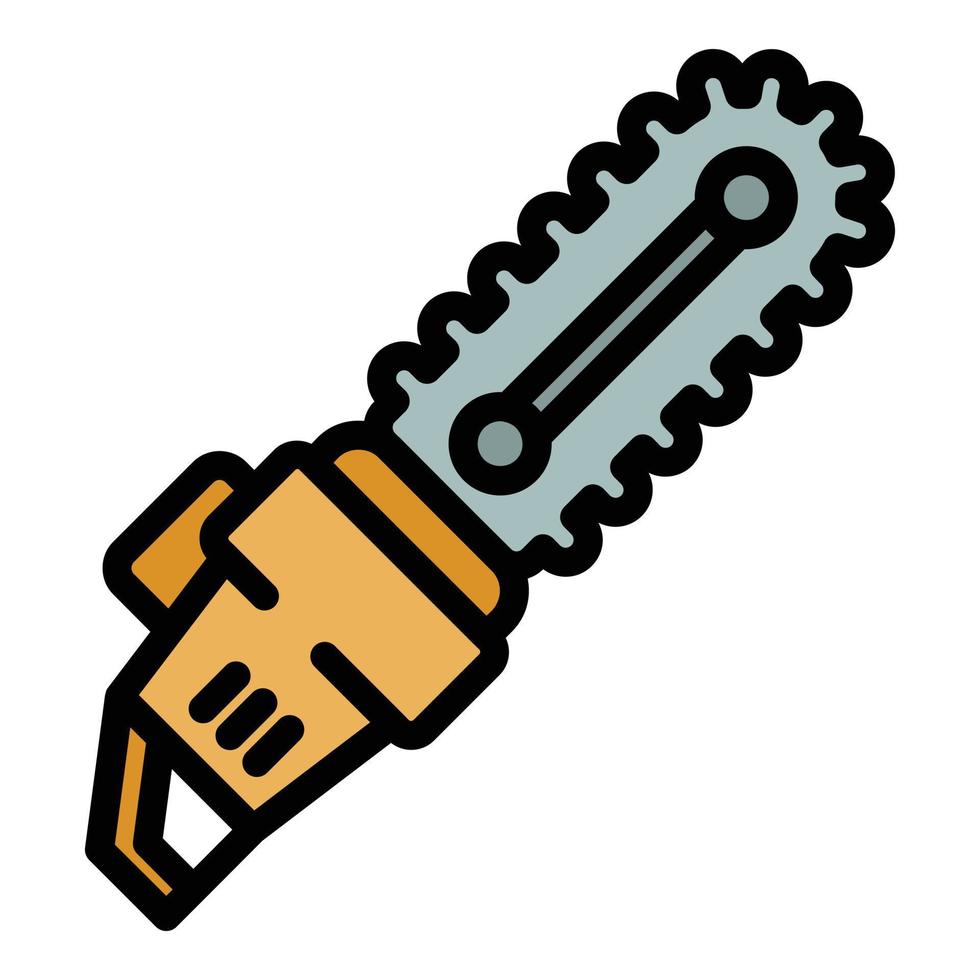 Chainsaw cuter icon color outline vector