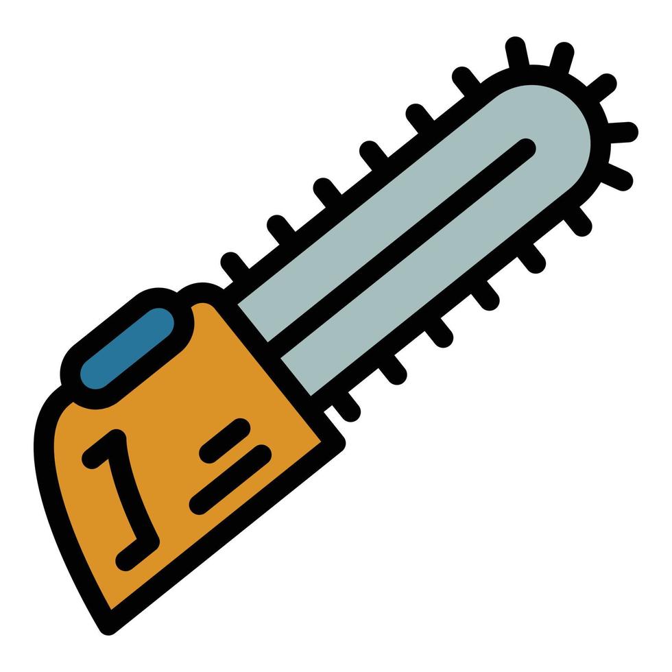 Chainsaw icon color outline vector