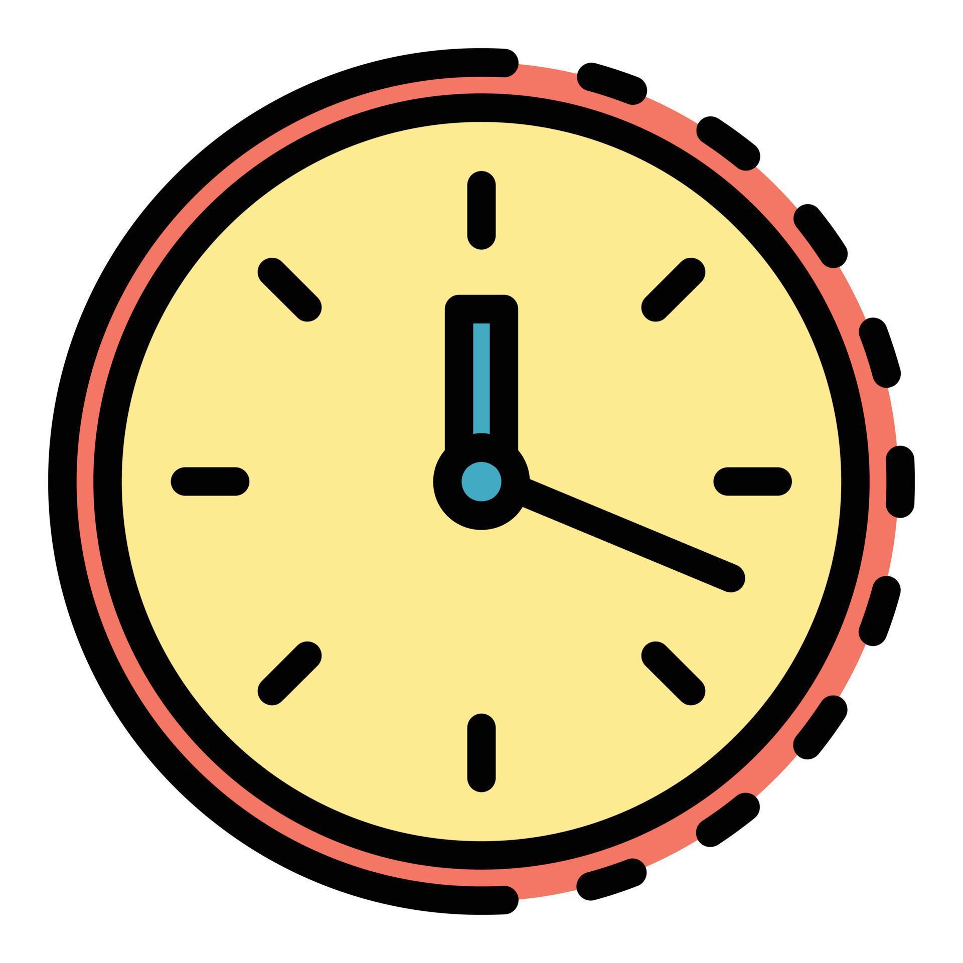 Retro wall clock icon color outline vector 15246927 Vector Art at Vecteezy