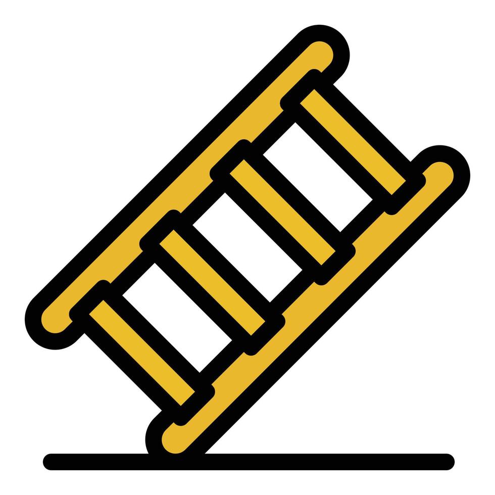 vector de contorno de color de icono de escalera de madera