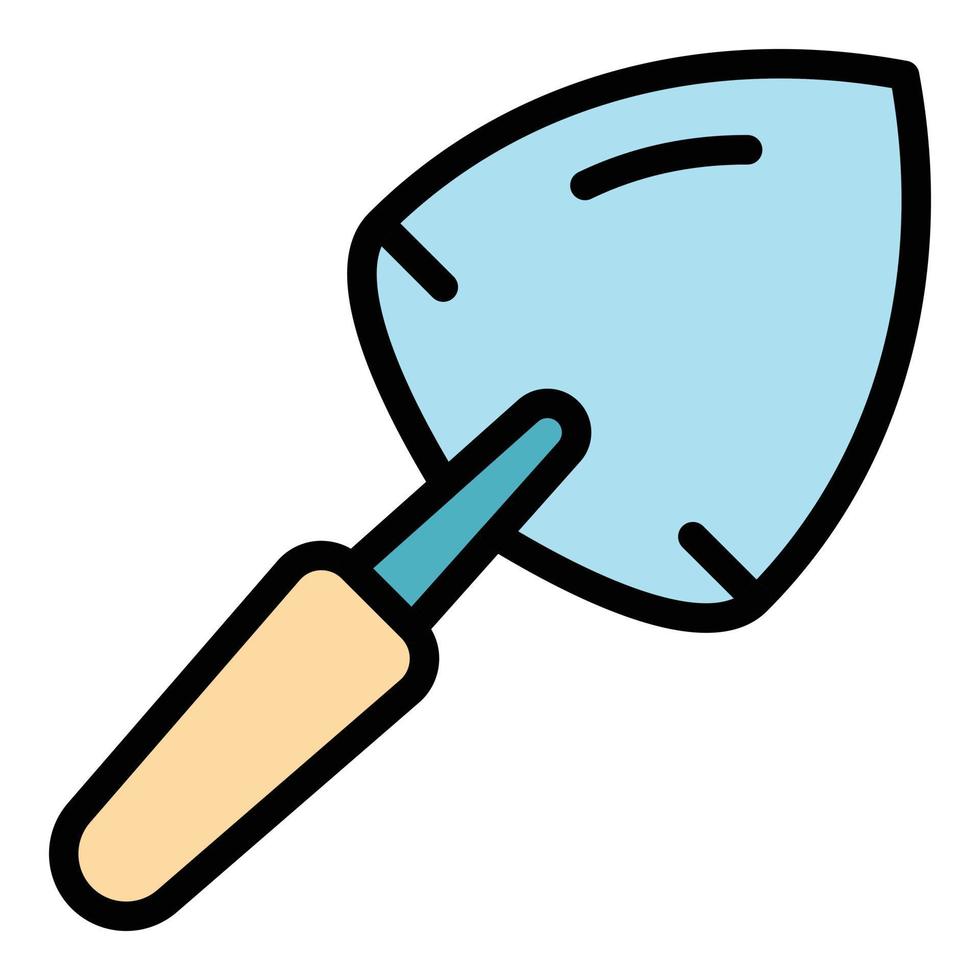 Trowel icon color outline vector