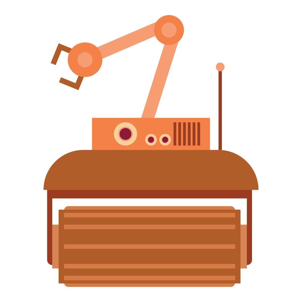 Robot crane icon, cartoon style vector