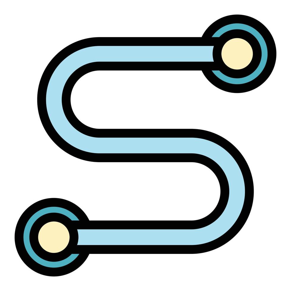 Heated rail snake icon color outline vector