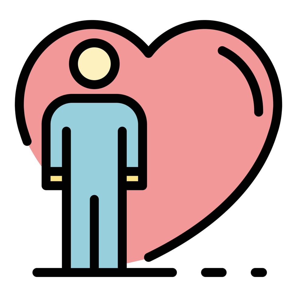 Heart care social service icon color outline vector