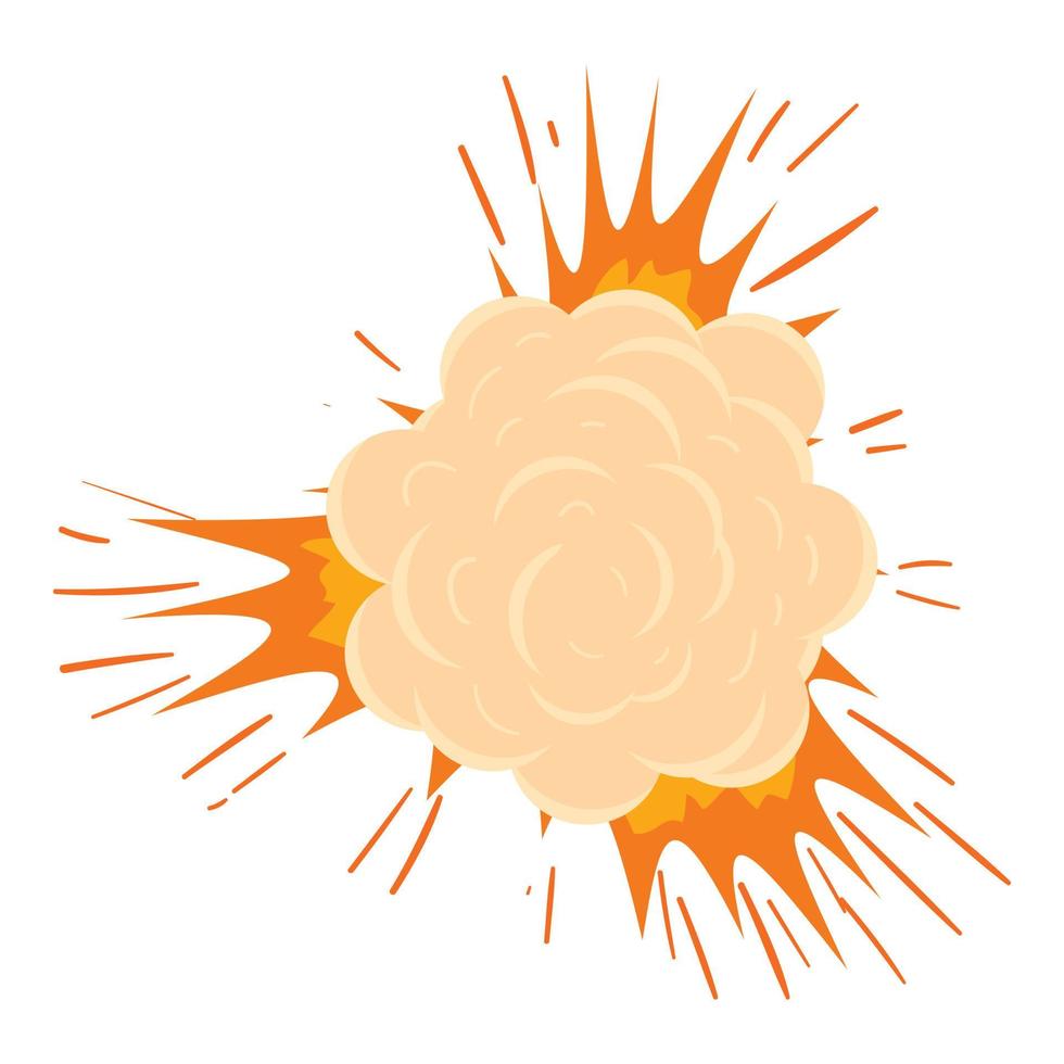 Crash explosion icon, cartoon style vector