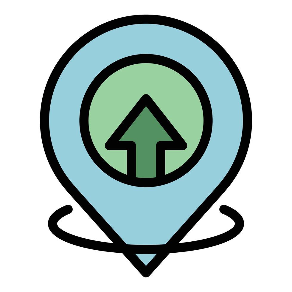 Hitchhiking gps pin icon color outline vector