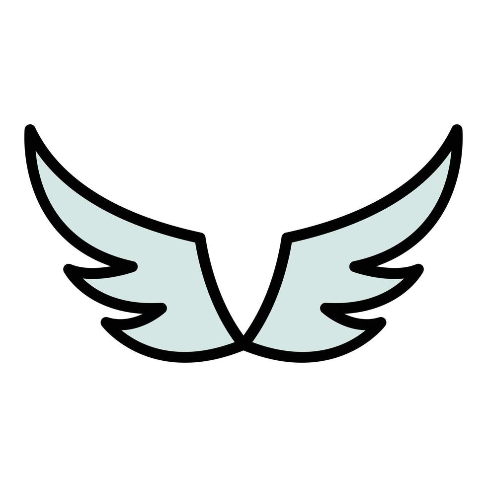 Decoration wings icon color outline vector