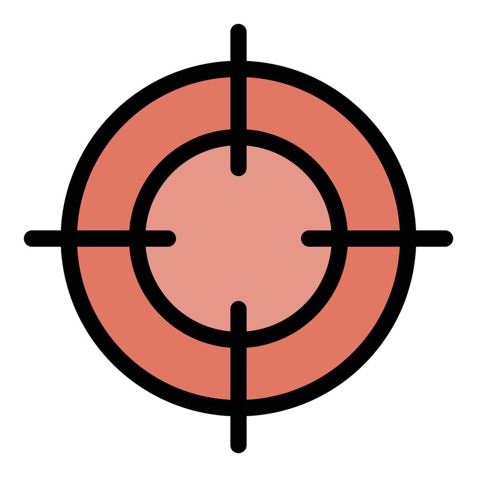 Gun target icon color outline vector