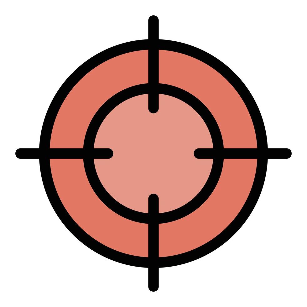 Gun target icon color outline vector