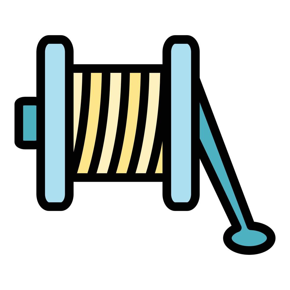 Professional fish reel icon color outline vector