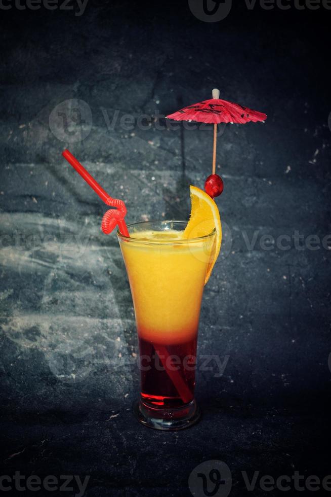 Fruits cocktail drinks with orange. photo