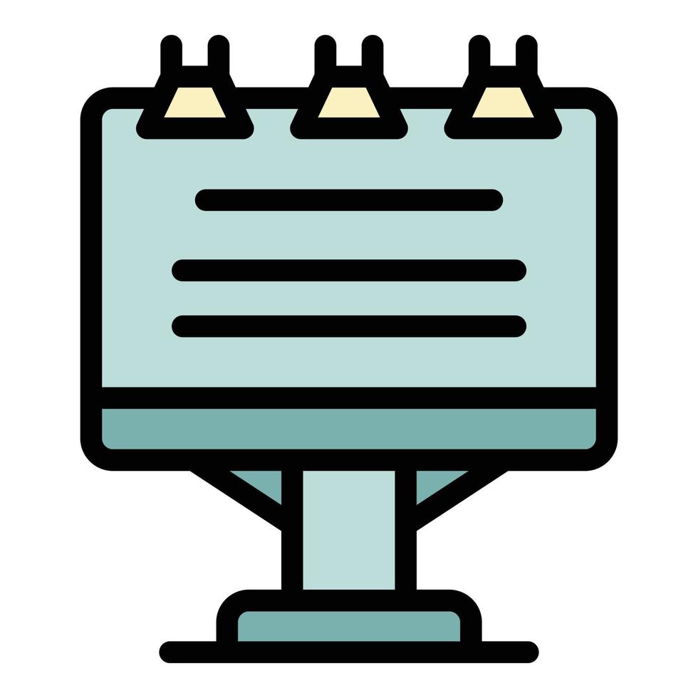 Text on flipchart icon color outline vector