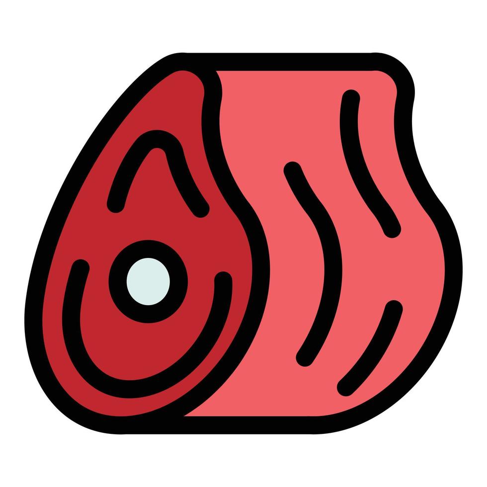Meat icon color outline vector