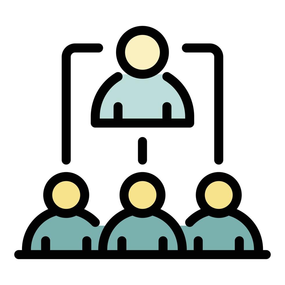 Team meeting icon color outline vector