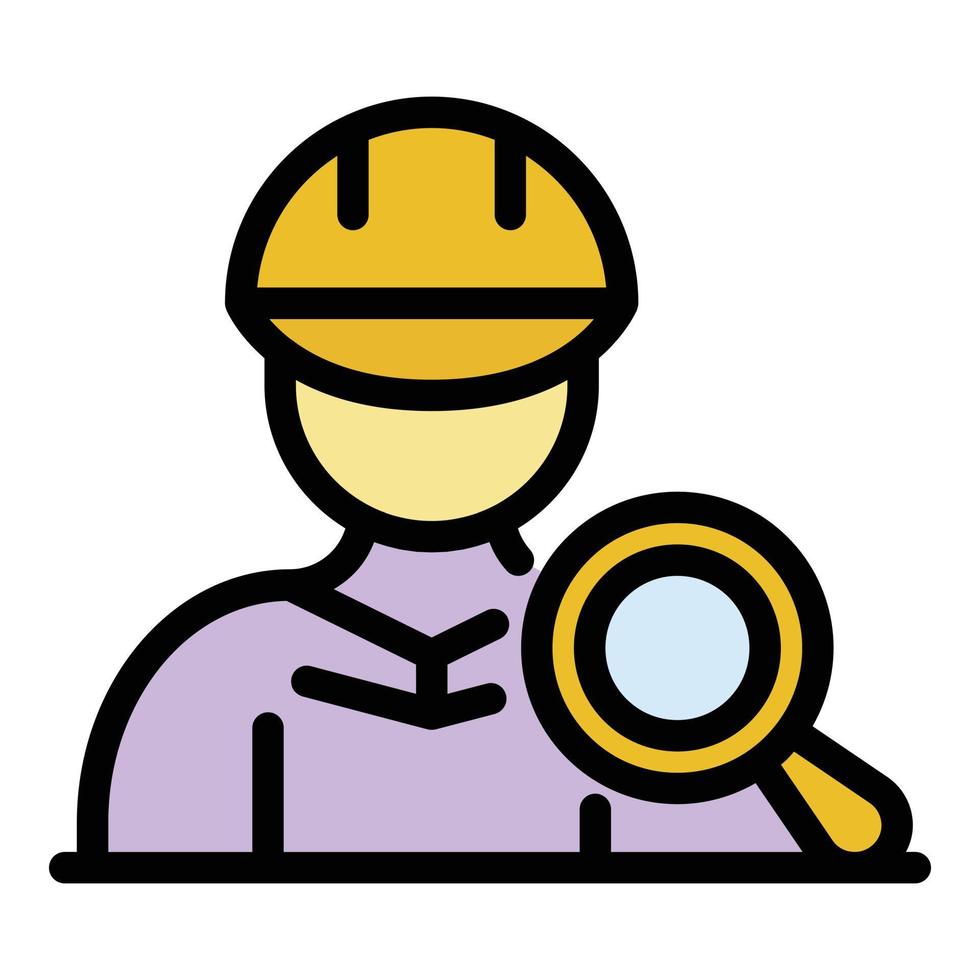 Search communication engineer icon color outline vector