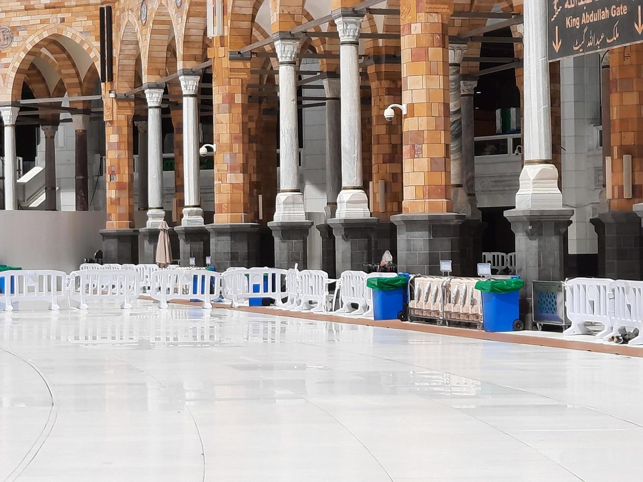 Mecca, Saudi Arabia, Oct 2022 - Beautiful view of the entrance gates in Masjid Al Haram, Mecca, Saudi Arabia. Every door has a board with his name. photo
