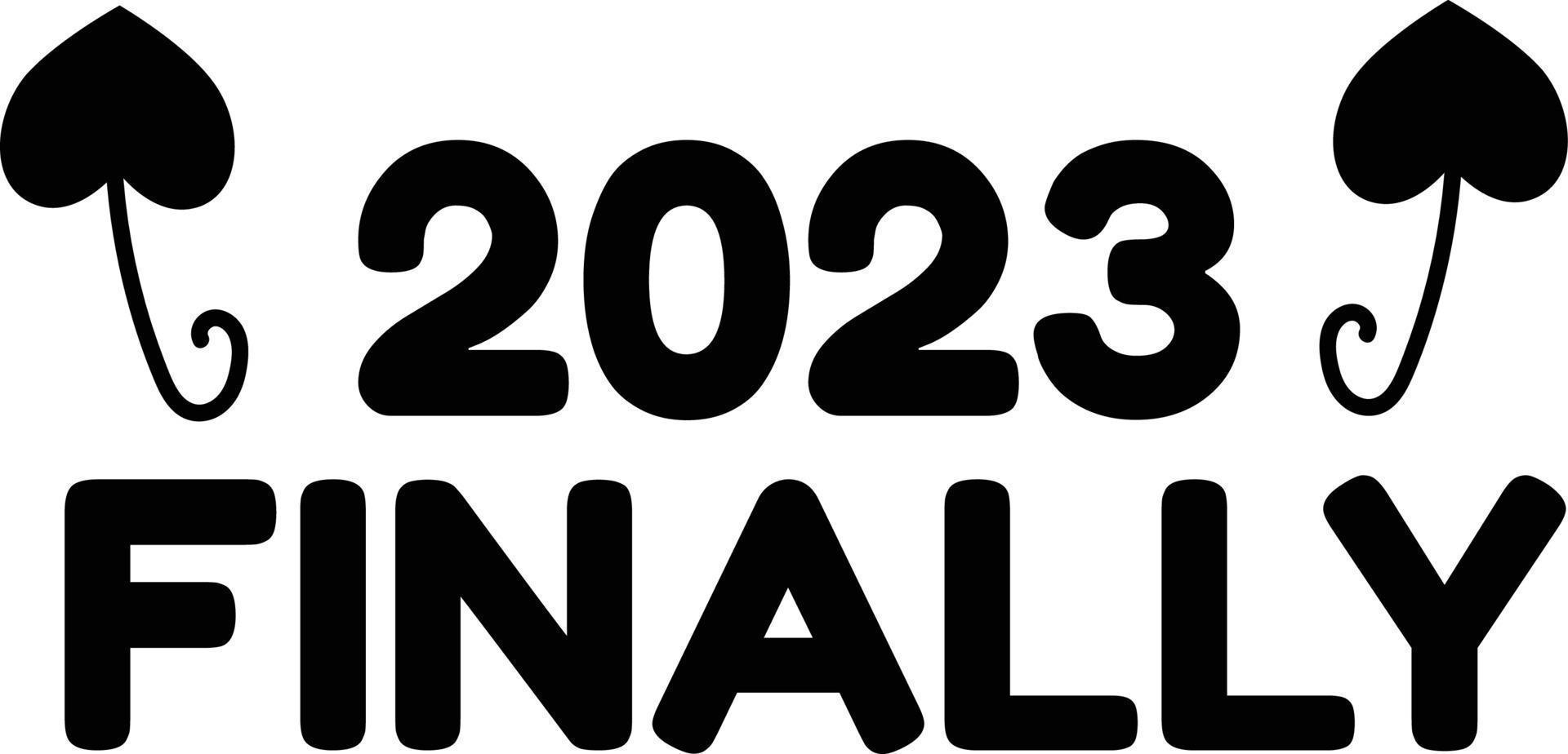 Happy new year 2023 text typography design vector