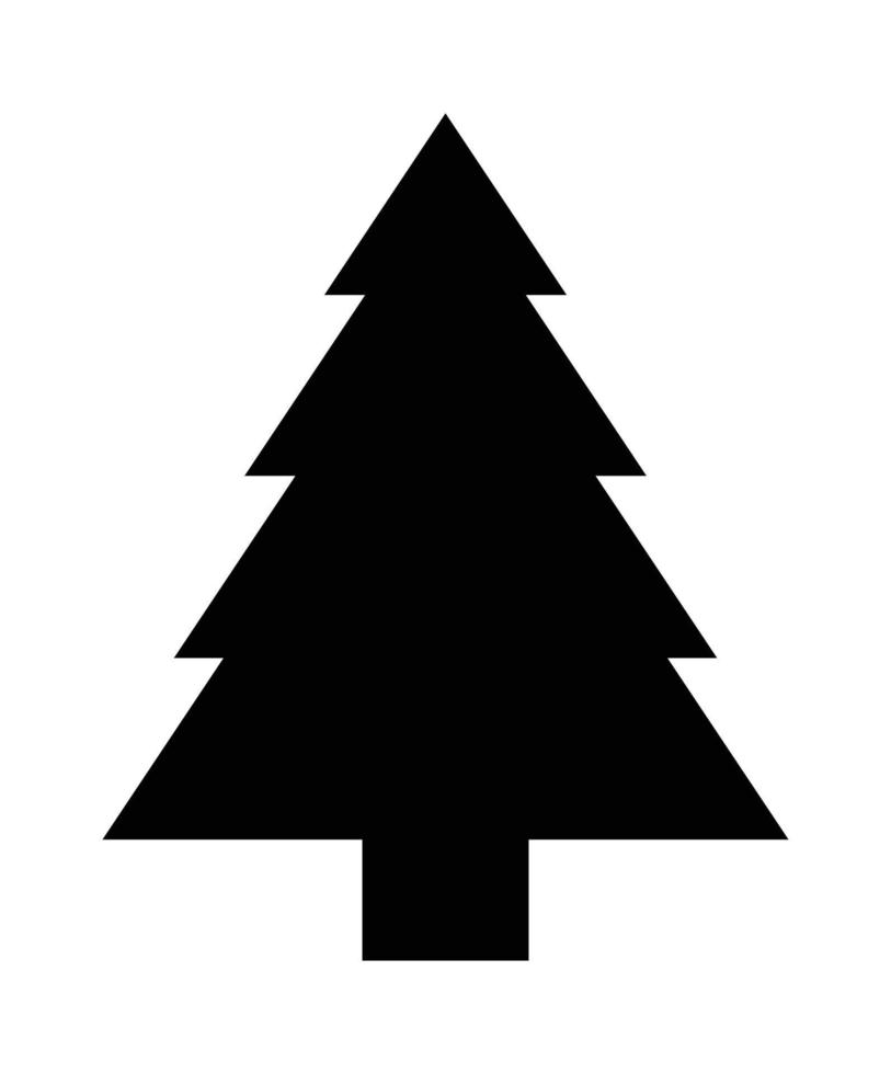 Christmas Tree Shape Silhouette Vector Illustration