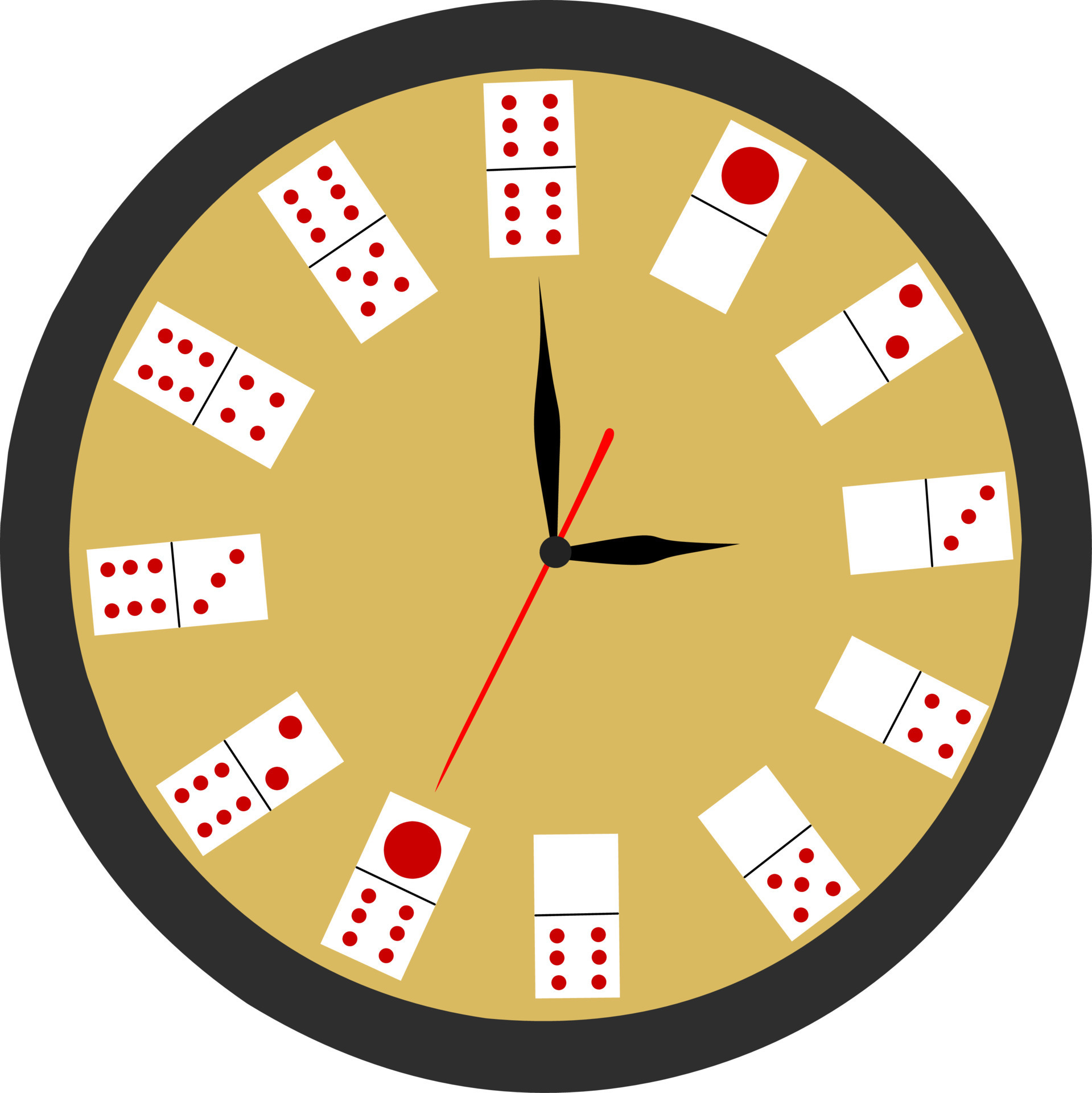 Vector A Circle Clock With A Domino Card The Clock Showed 3 O clock vector-a-circle-clock-with-a-domino-card-the-clock-showed-3-o-clock