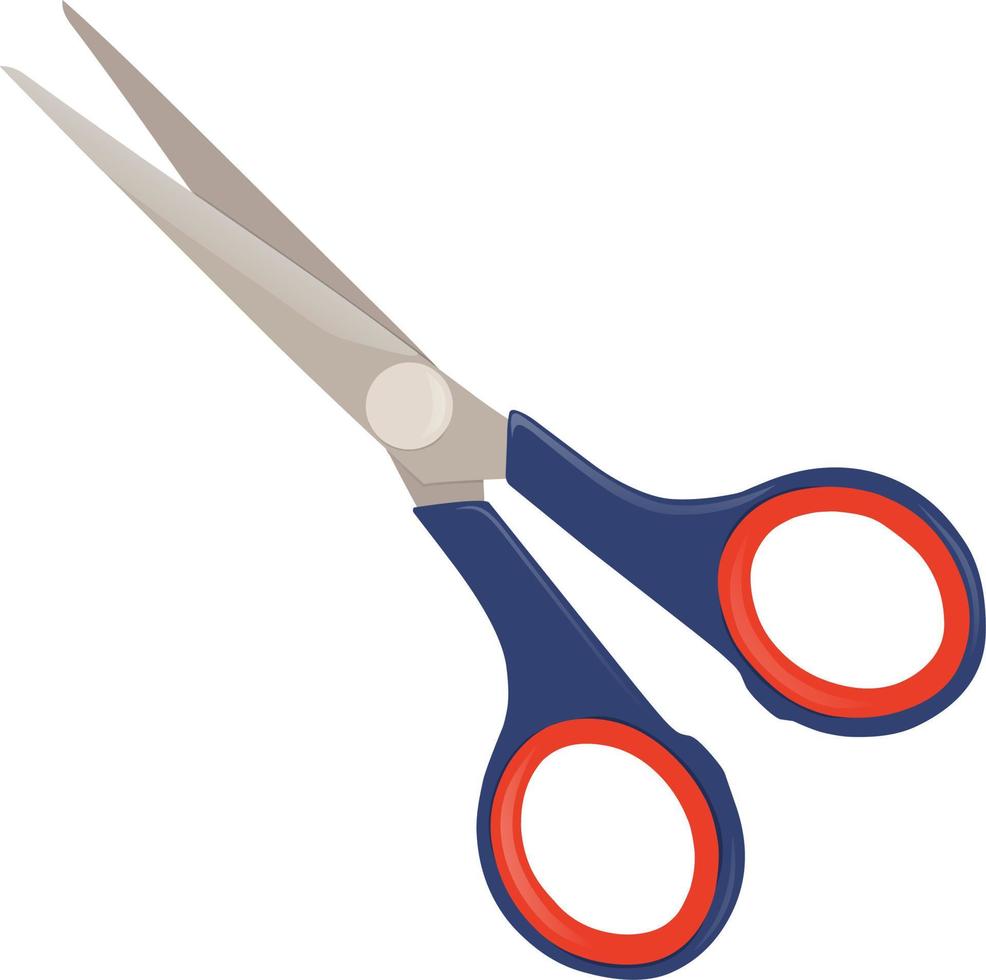 Vector a blue and red scissors.Paper scissors made of hard