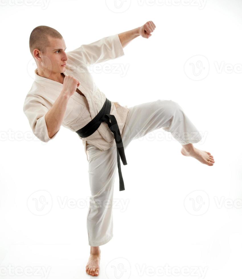 Karate. Man in a kimono photo