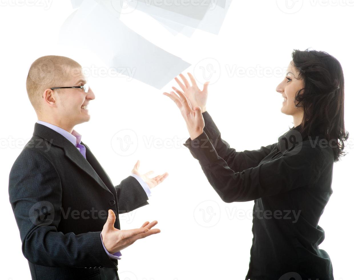 business people on white photo